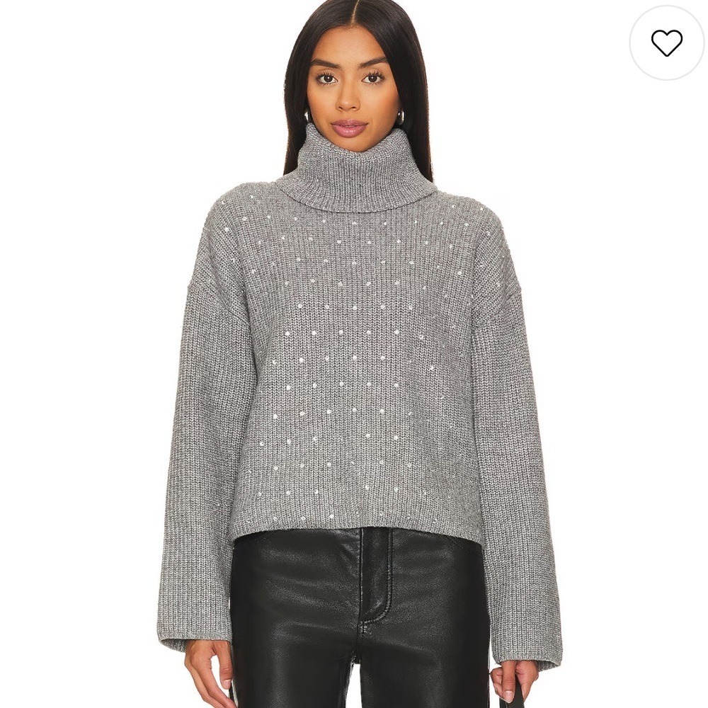 NWT Steve Madden Rhinestoned Astro Sweater Oversized Turtle Neck‎ Knit Sweater